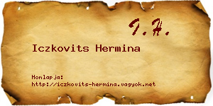 Iczkovits Hermina névjegykártya